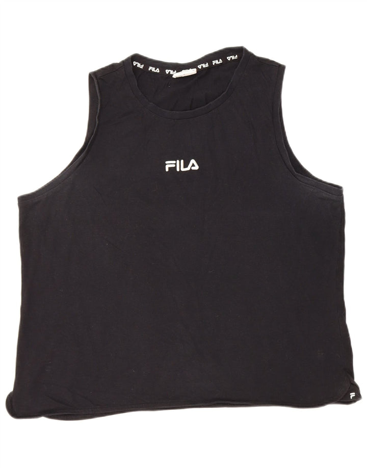 Fila Damevest Top UK 18 XL Sort Bomuld