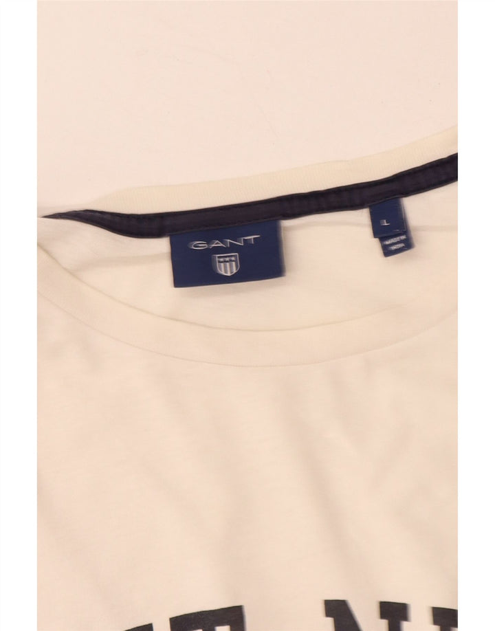 GANT Grafisk T-shirt top til mænd Stor hvid bomuld