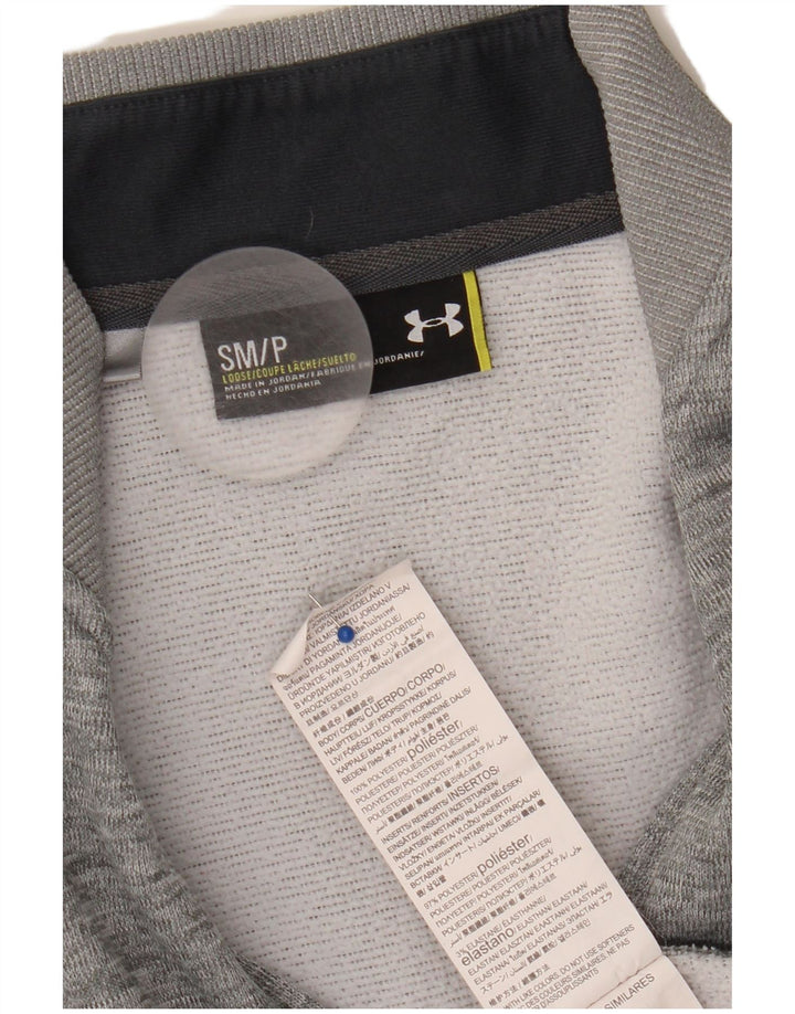 Under Armour Herre Zip Neck Sweatshirt Jumper lille grå polyester