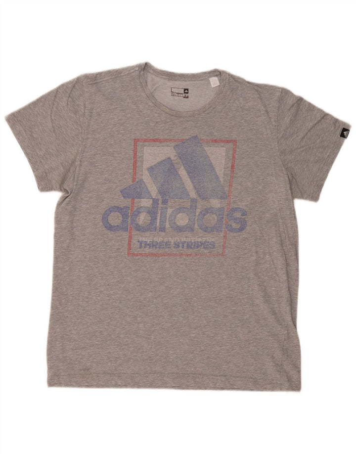ADIDAS Herre Climalite Grafisk T-Shirt Top Stor Grå