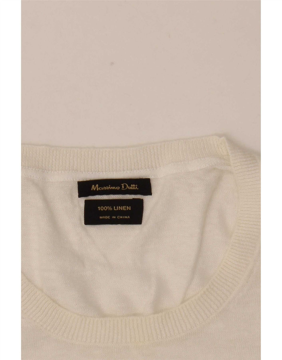 Massimo Dutti Dame Crew Neck Jumper Sweater UK 16 Stor hvid stribet
