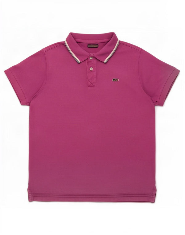 Napapijri Herre Geographic Polo Shirt Stor lilla stribet bomuld