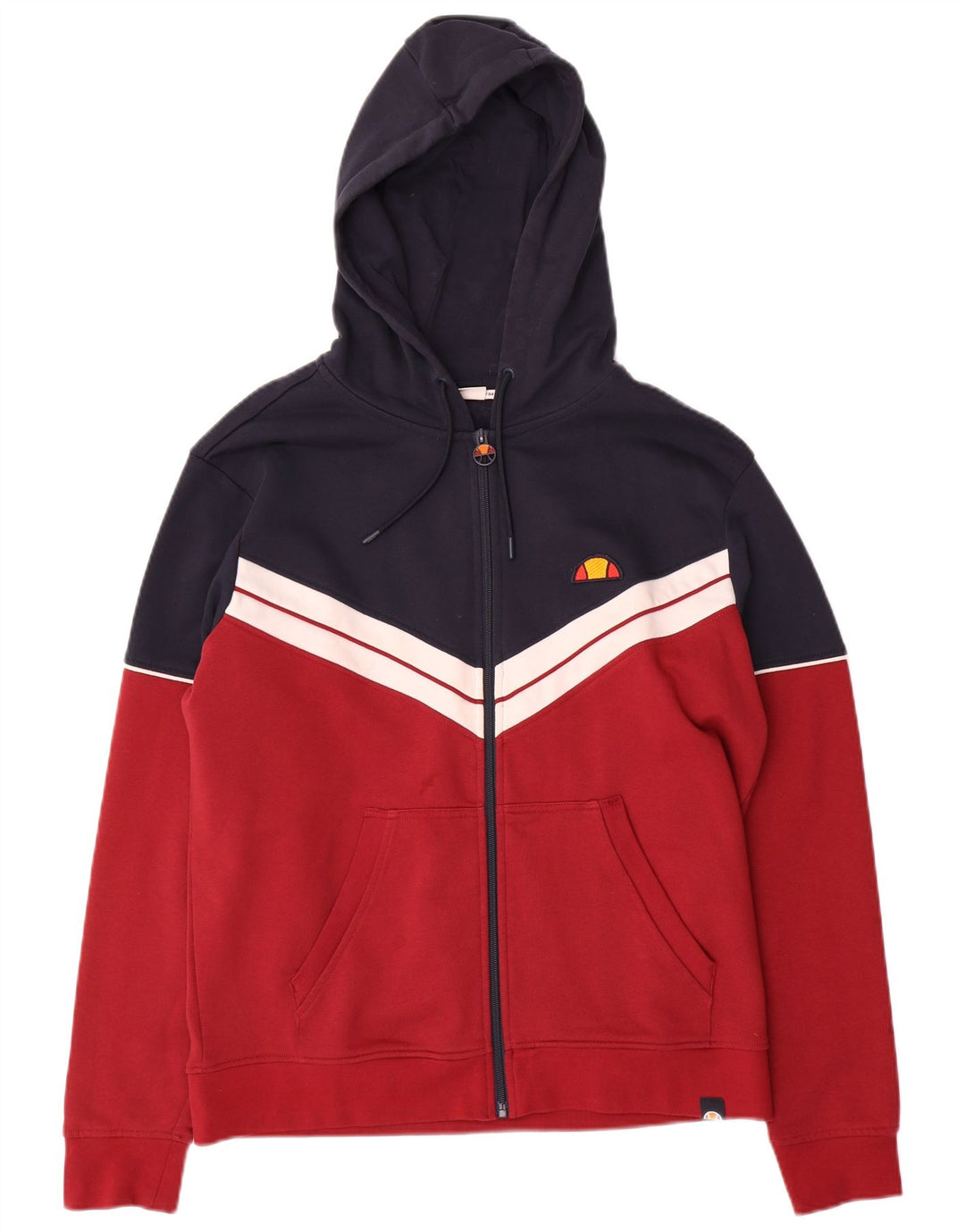 ELLESSE Hættetrøje med lynlås til mænd Medium Rød Colourblock Bomuld