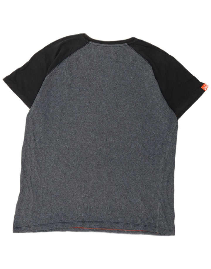 Superdry Herre T-shirt Top 2XL Blå Colourblock Bomuld