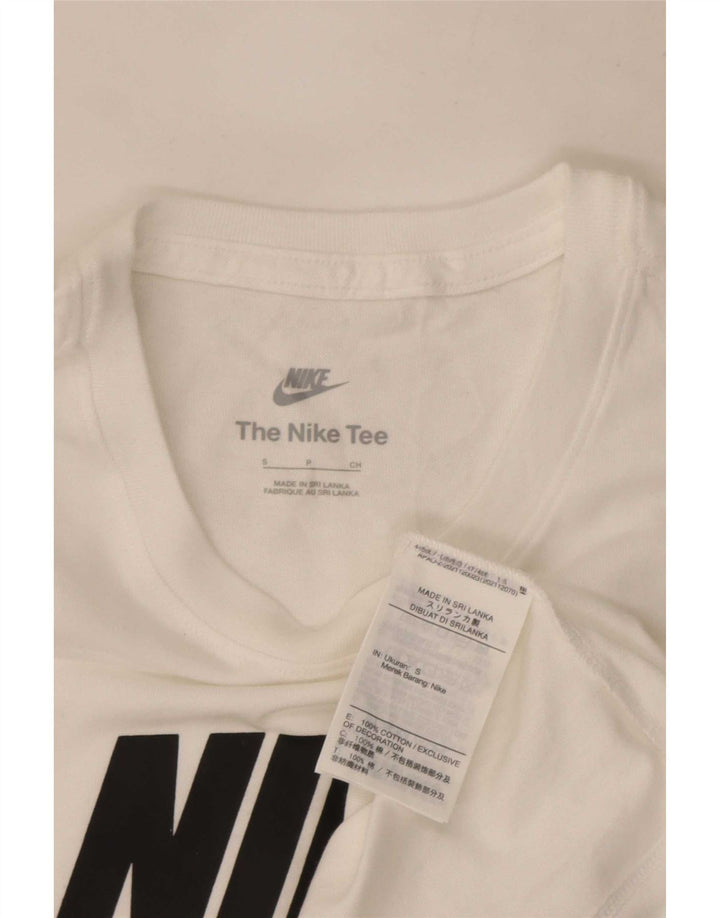 Nike grafisk T-shirt top til mænd, lille hvid bomuld
