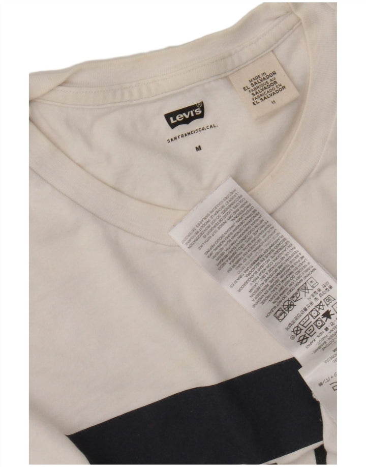 LEVI'S Mens Graphic T-Shirt Top Medium White Cotton