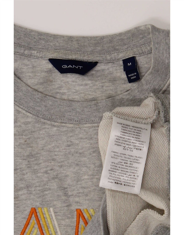 Gant Grafisk Sweatshirt Jumper UK 14 Medium Grey Bomuld