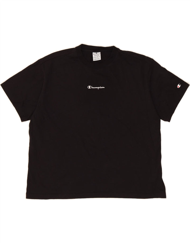 CHAMPION Womens Oversized Graphic T-Shirt Top UK 14 Medium Black Vintage Champion and Second-Hand Champion from Messina Hembry 