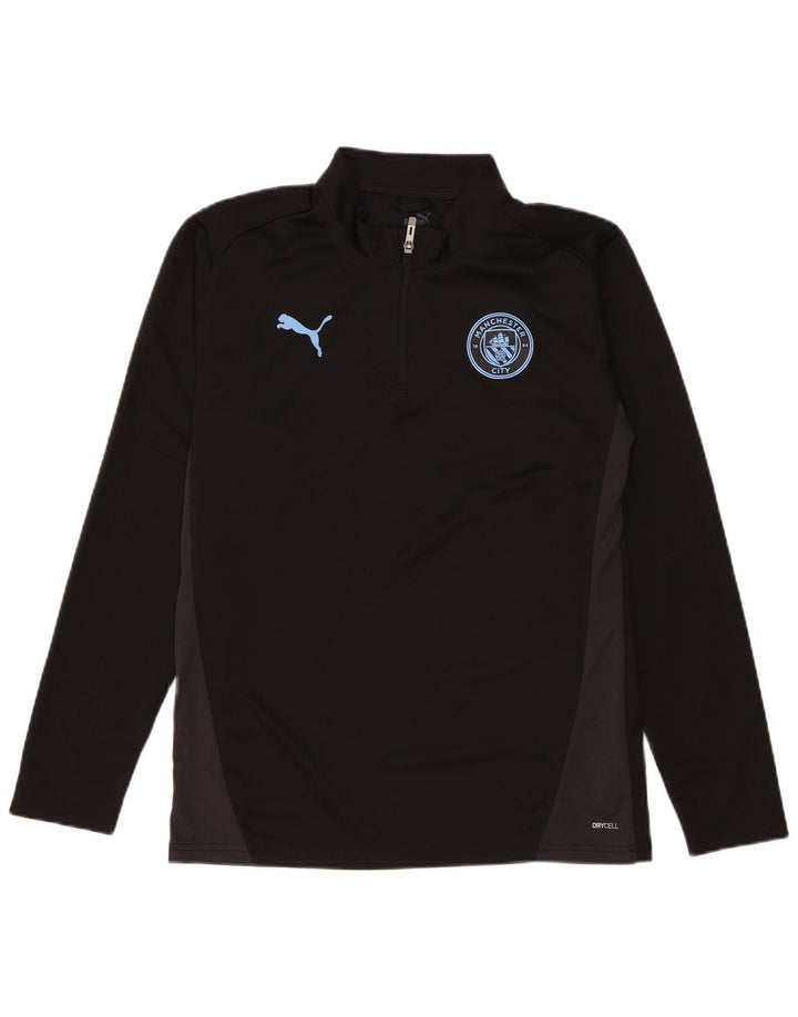 Puma Herre Manchester City Pullover Træningsdragt Top Medium Sort Colourblock
