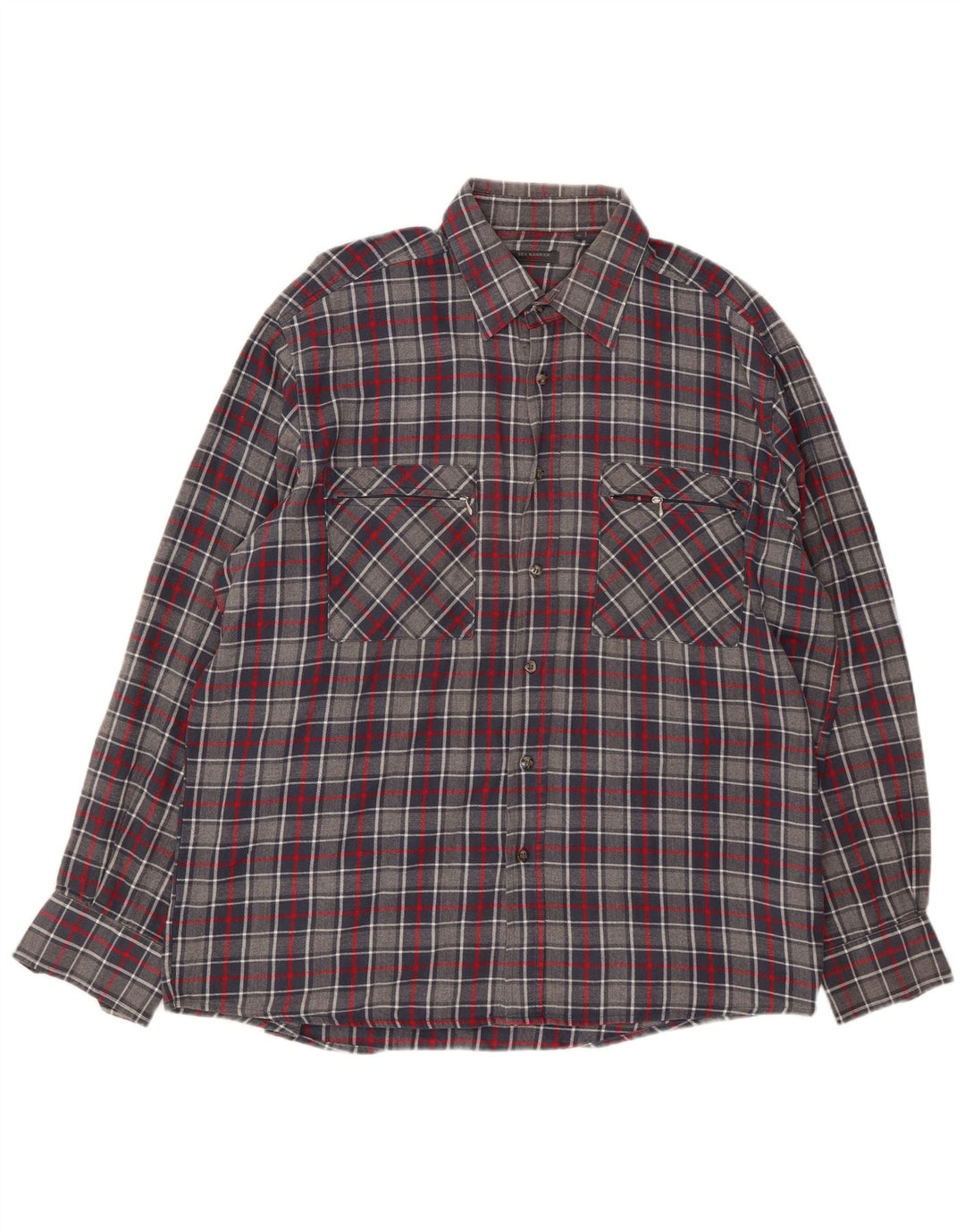 SEA BARRIER Herre flannelskjorte XL Grå ternet bomuld