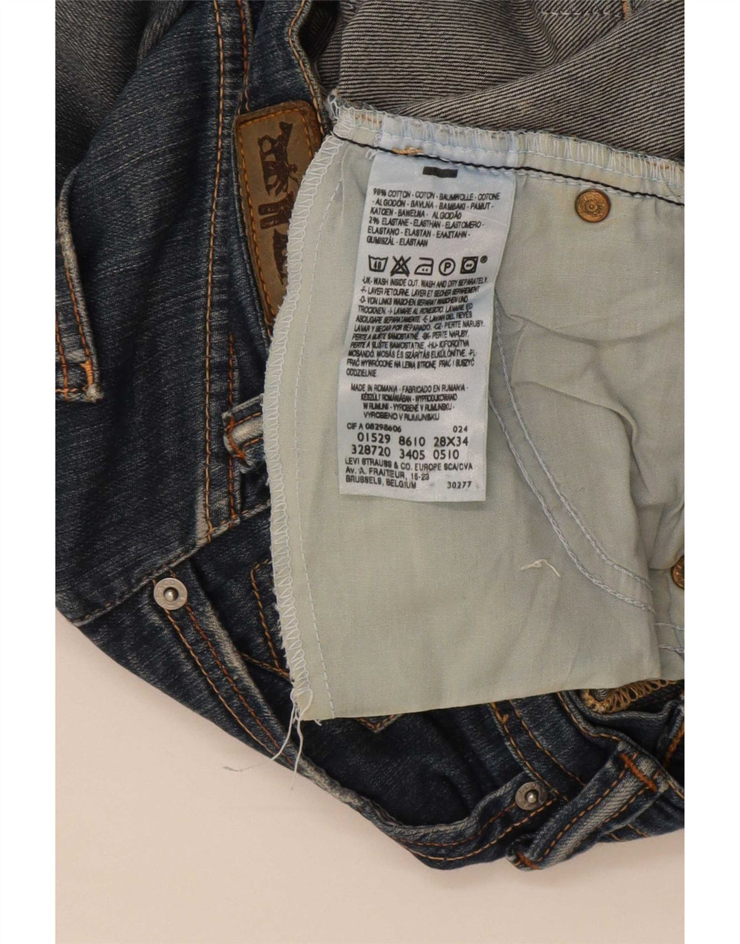 Levi's lige jeans til kvinder W28 L34 blå bomuld