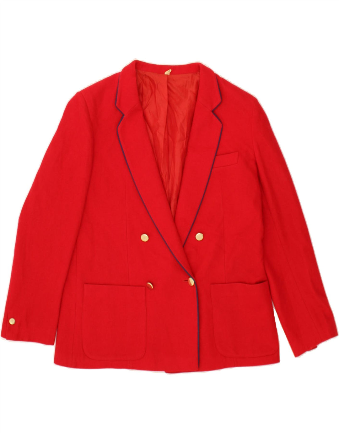 VINTAGE Womens Double Breasted Blazer Jacket IT 48 XL Red Wool Vintage Vintage and Second-Hand Vintage from Messina Hembry 