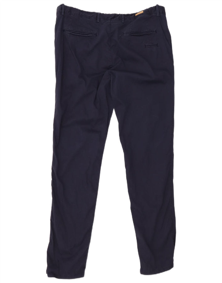 MASSIMO DUTTI Herre Slim Chino Bukser EU 46 XL W36 L32 Marineblå Bomuld