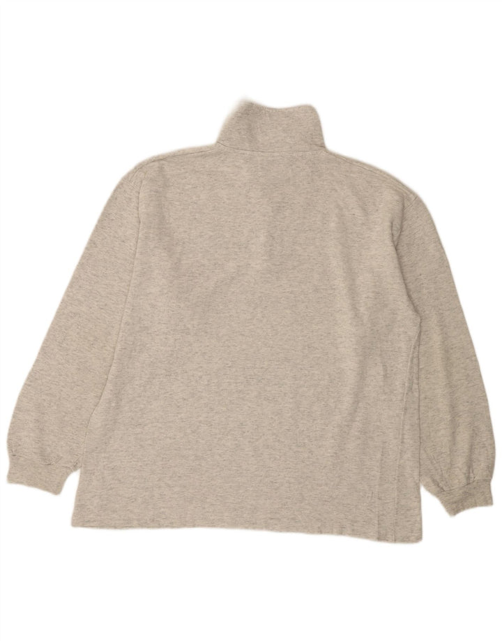 ASICS Herre Grafisk Zip Neck Sweatshirt Jumper Stor Grå Bomuld