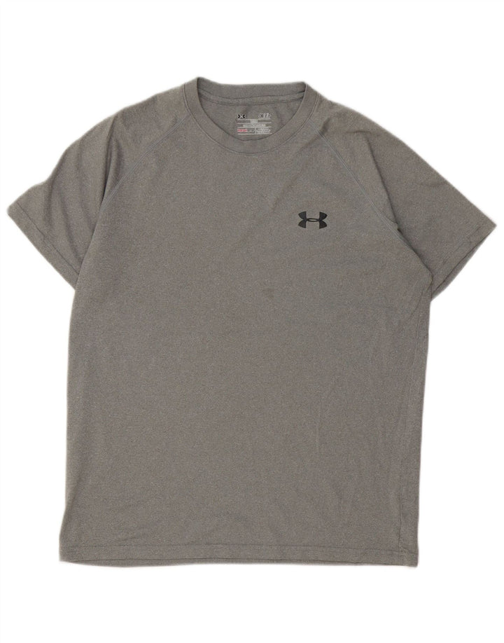 Under Armour Herre Heat Gear T-Shirt Top Lille Grå Flecked