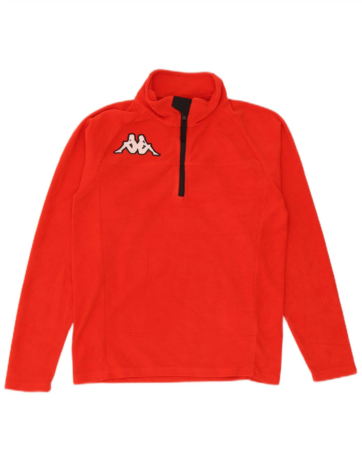 Kappa Boys Zip Neck Fleece Jumper 13-14 År Rød Polyester