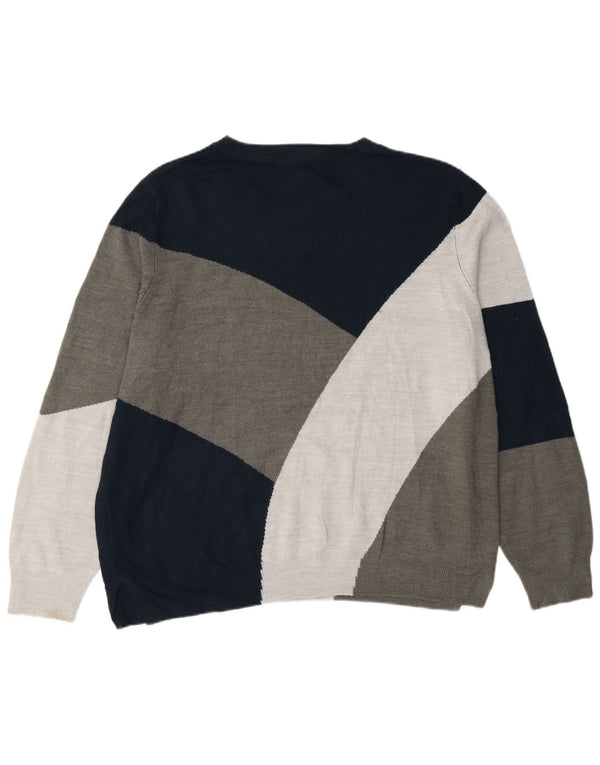Marks & Spencer Dame Boat Neck Jumper Sweater UK 20 2XL Grå Colourblock