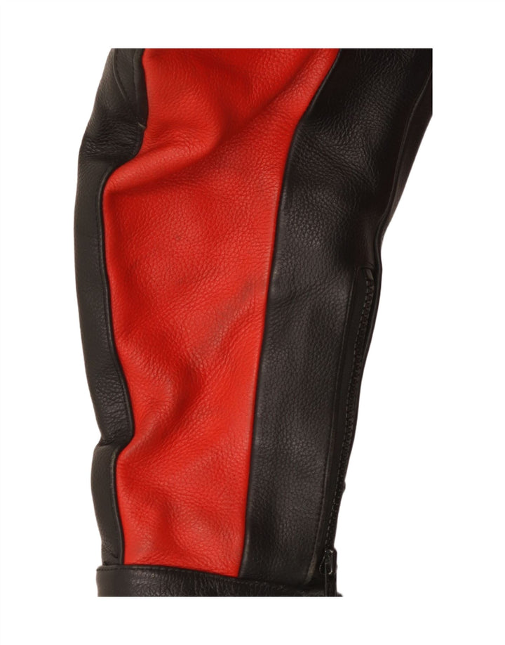 Vintage herre læder racerjakke UK 40 Stor flerfarvet Colourblock