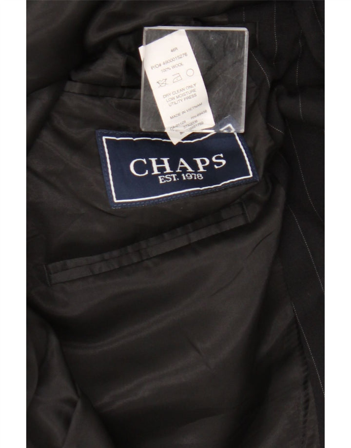 Chaps Herre 3-knaps blazerjakke UK 46 2XL Sort nålestribet uld