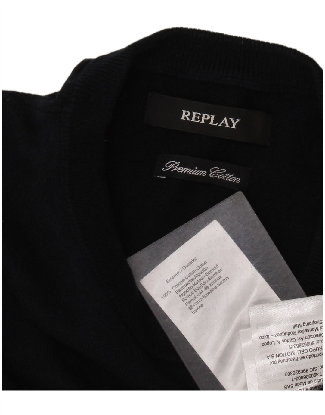 REPLAY Herre sweater med rund hals, stor marineblå bomuld