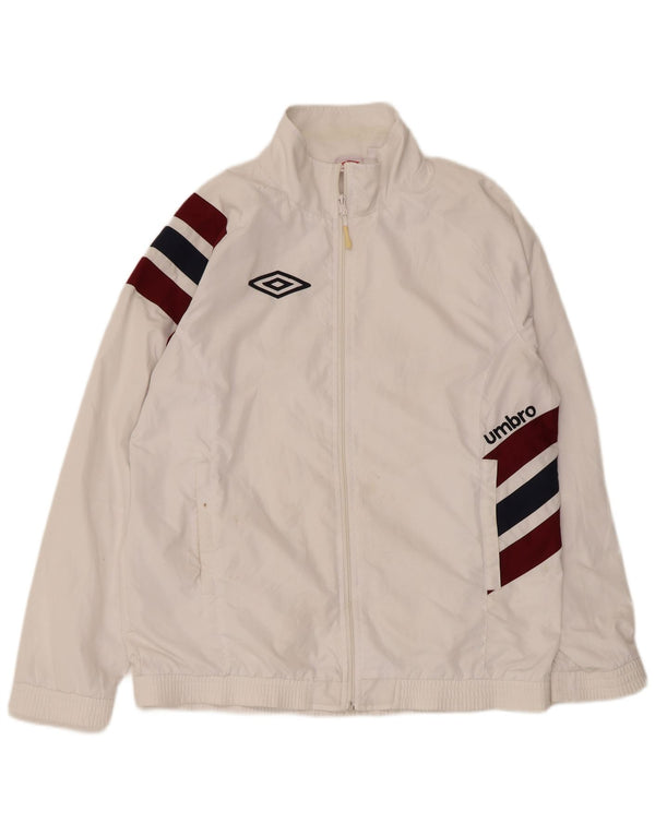 Umbro Mens Tracksuit Top Jacket XL White Colourblock Polyester Sports