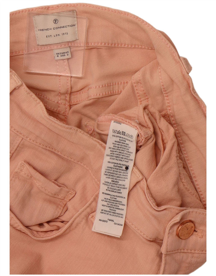 FRANSK FORBINDELSE Dame Slim Jeans UK 6 XS W24 L25 Pink Bomuld