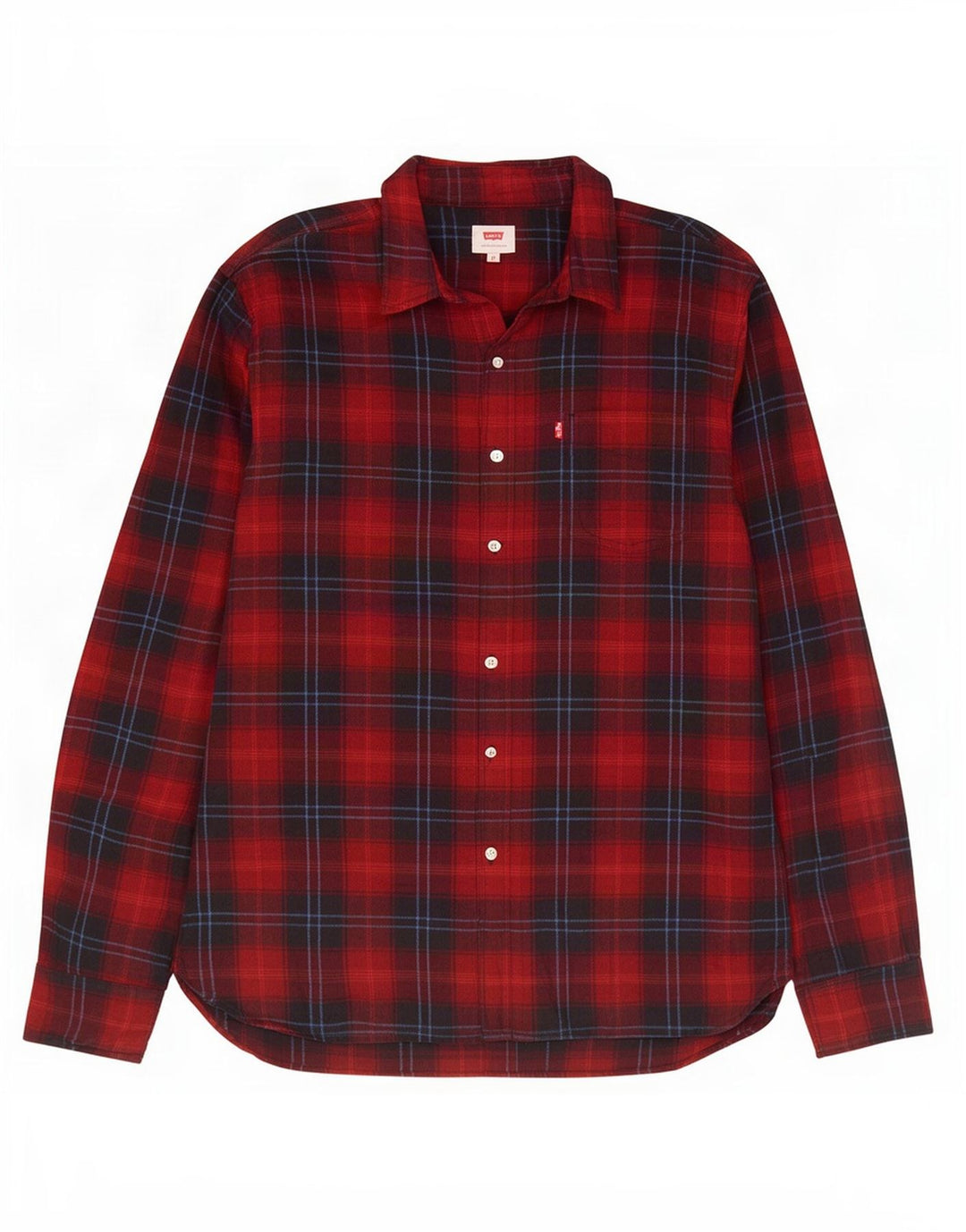 Levi's Flanelskjorte til mænd, medium rød ternet bomuld