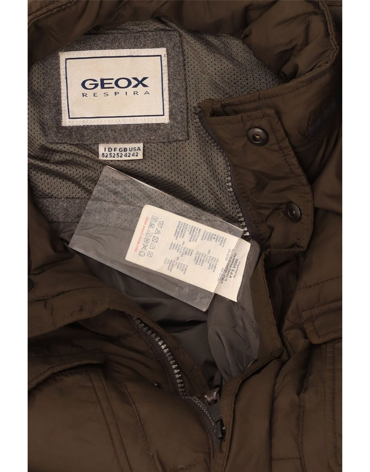 GEOX Mens Hooded Padded Jacket UK 42 XL Brown Polyamide Vintage Geox and Second-Hand Geox from Messina Hembry 
