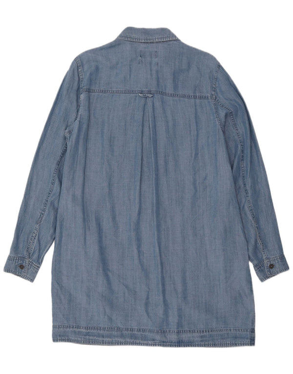 Superdry Dame Denim Kjole UK 14 Stor Blå Lyocell