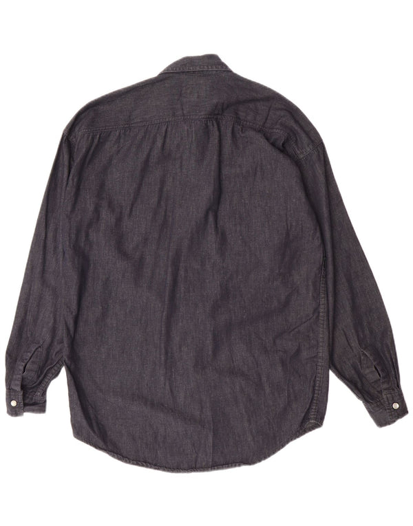 Americanino Herre Denim Shirt Medium Navy Blue Bomuld