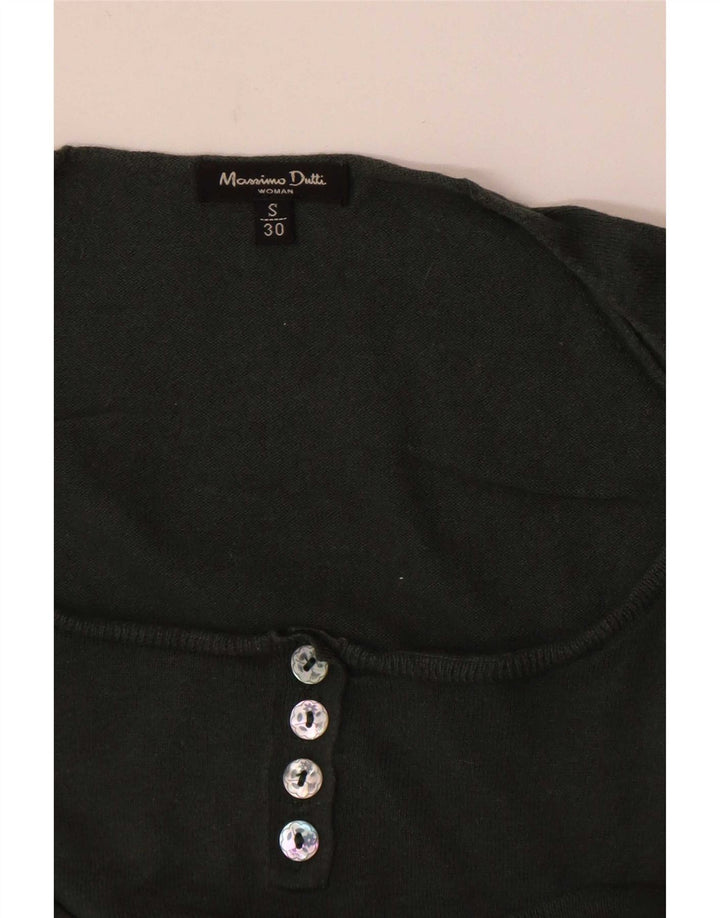 Massimo Dutti Dame Boat Neck Jumper Sweater UK 10 Small Khaki