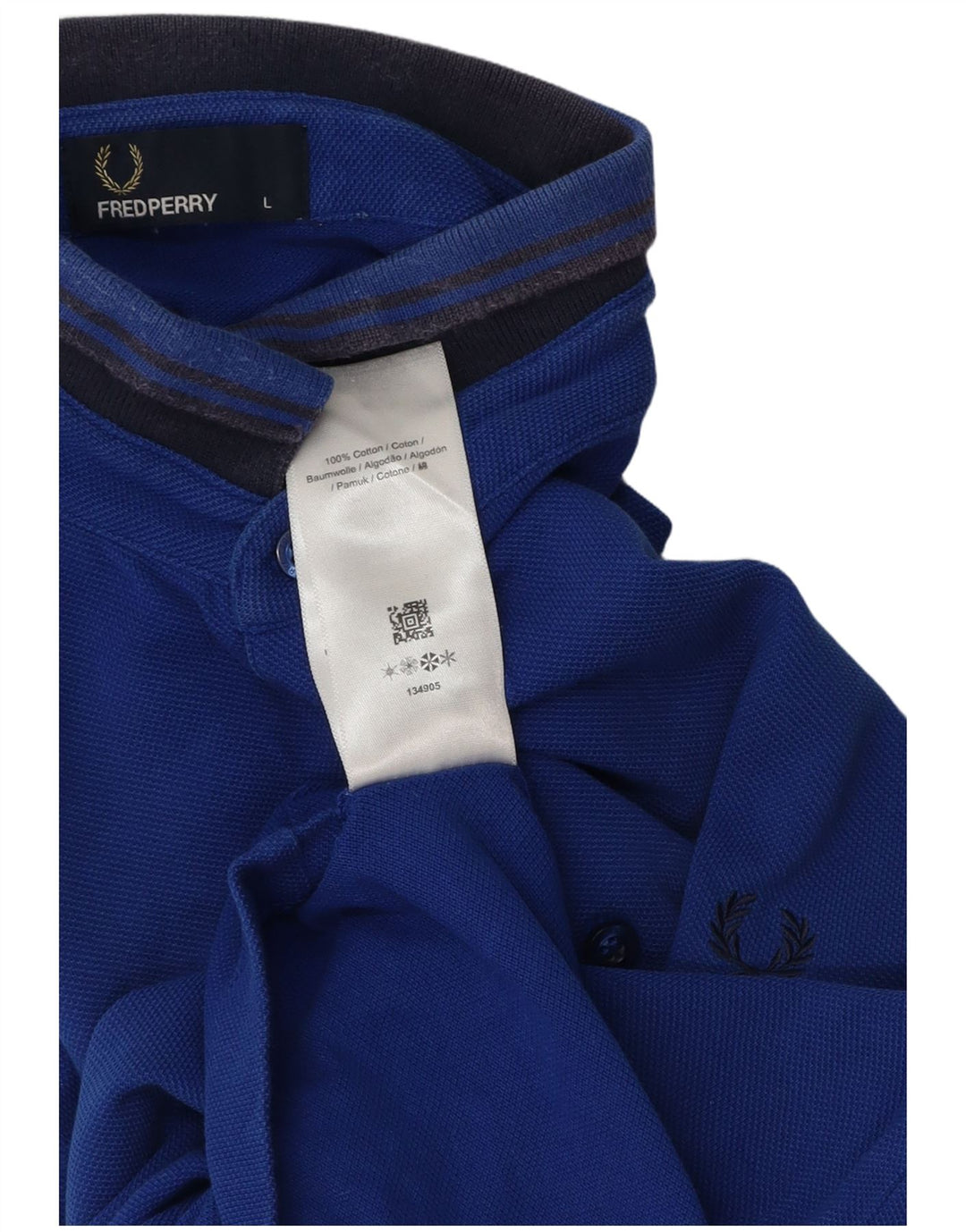 Fred Perry herre poloskjorte stor blå stribet bomuld