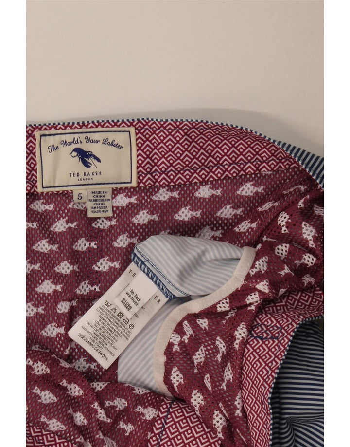 TED BAKER Chino-shorts til mænd Størrelse 5 XL W38 Blå nålestribet polyester