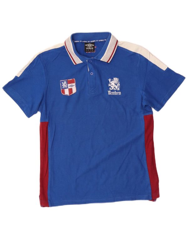 Umbro Herre Grafisk Polo Shirt Medium Blue Colourblock