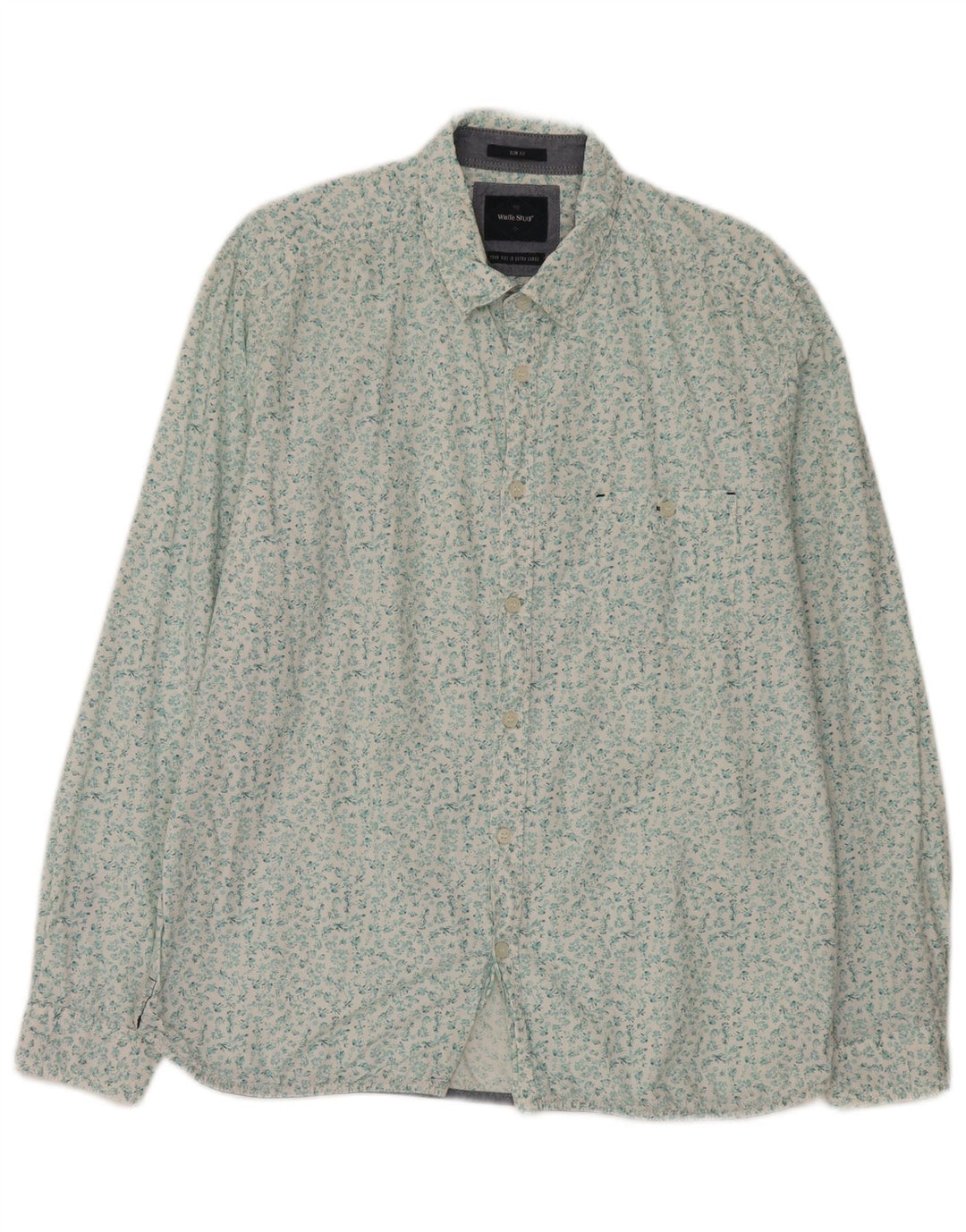 White Stuff Herre Slim Fit Shirt XL Blomsterbomuld