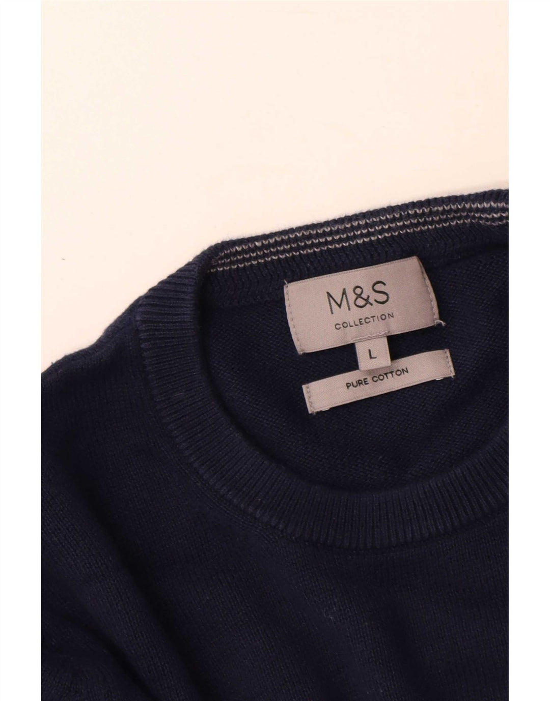 Marks & Spencer Herre sweater med rund hals, stor marineblå bomuld