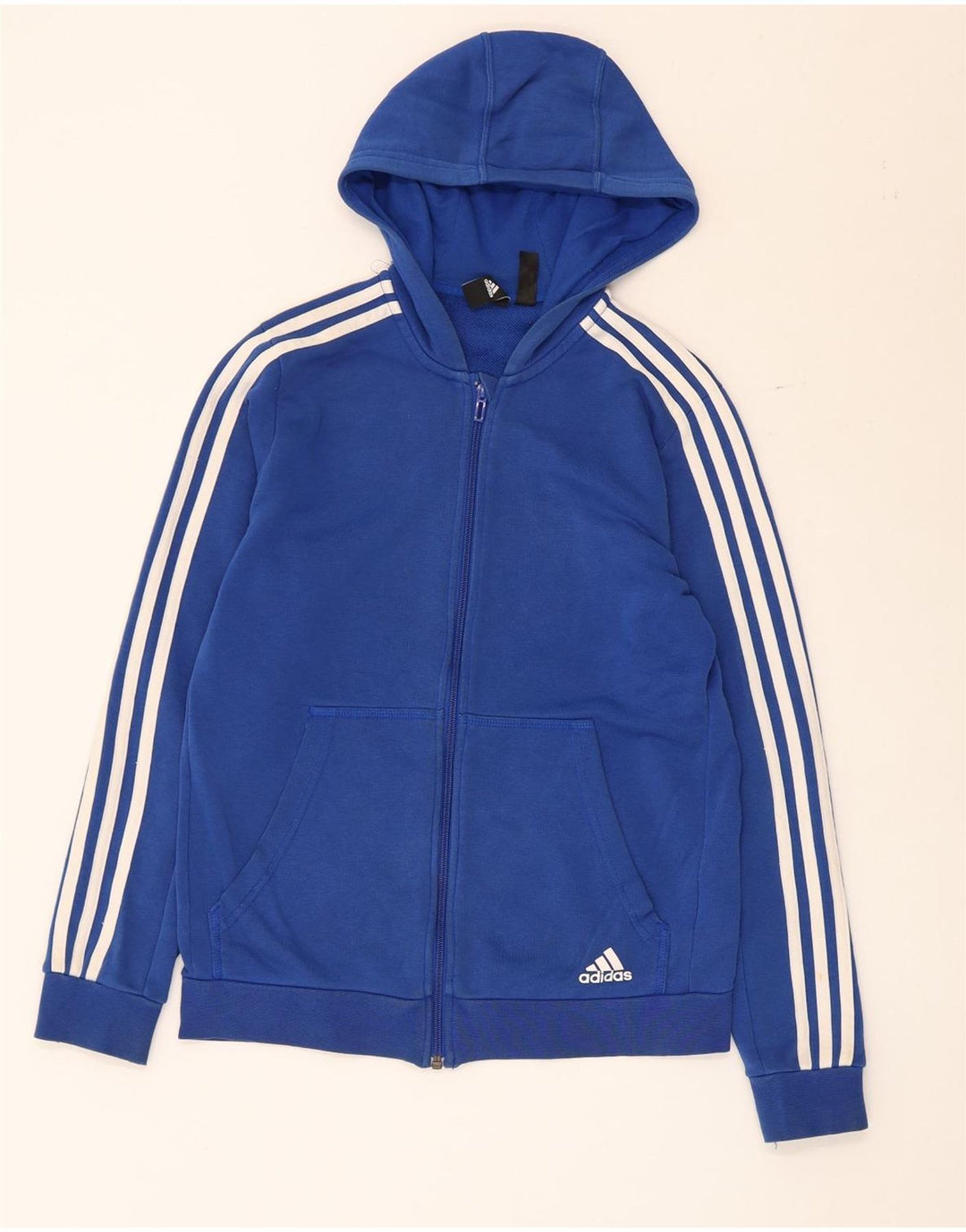 Adidas hættetrøje med lynlås til drenge 13-14 år Blå