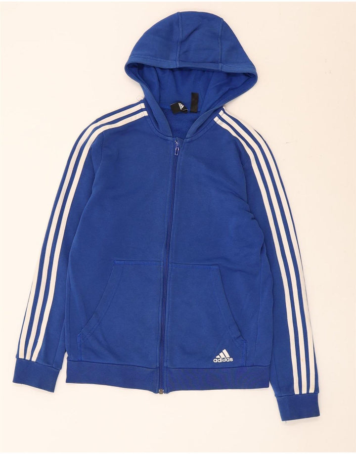 Adidas hættetrøje med lynlås til drenge 13-14 år Blå