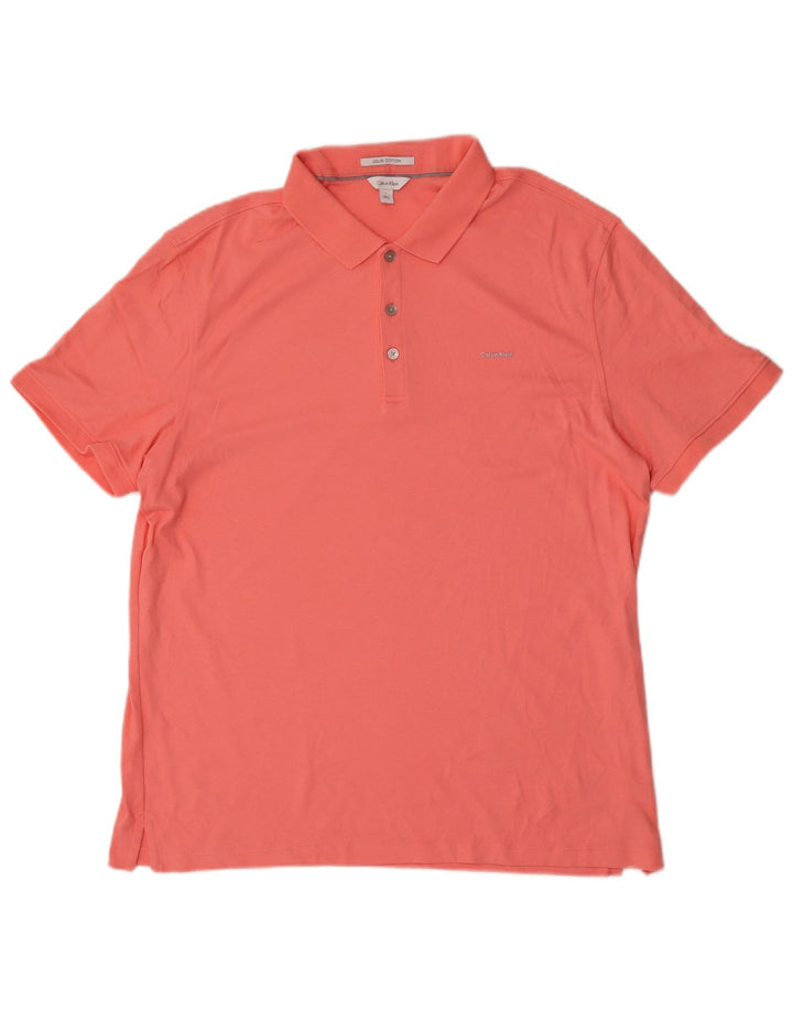 Calvin Klein Herre Polo Shirt Stor Pink Bomuld