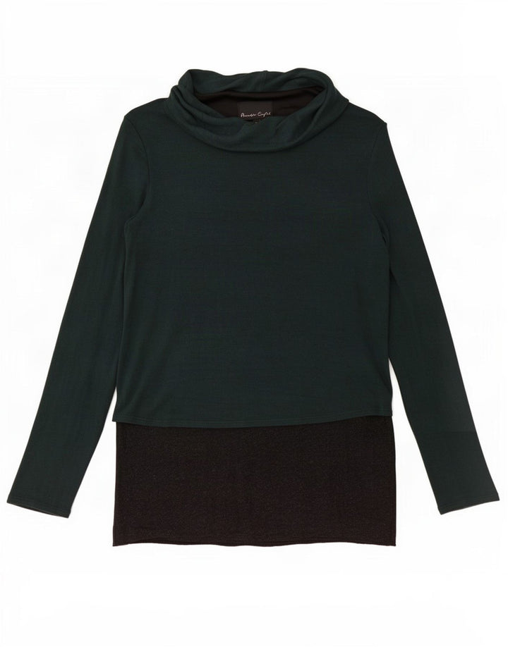 Phase Eight Dame Top Langærmet UK 12 Medium Green Colourblock Viscose