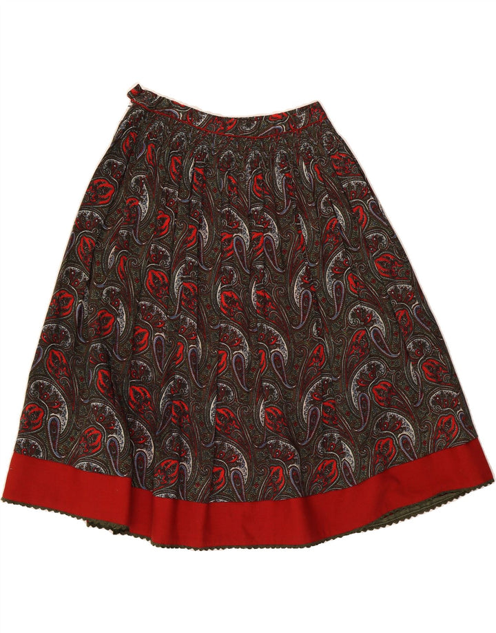 JULIUS LANG Womens Flared Skirt  W28 Medium Red Paisley Vintage Julius Lang and Second-Hand Julius Lang from Messina Hembry 