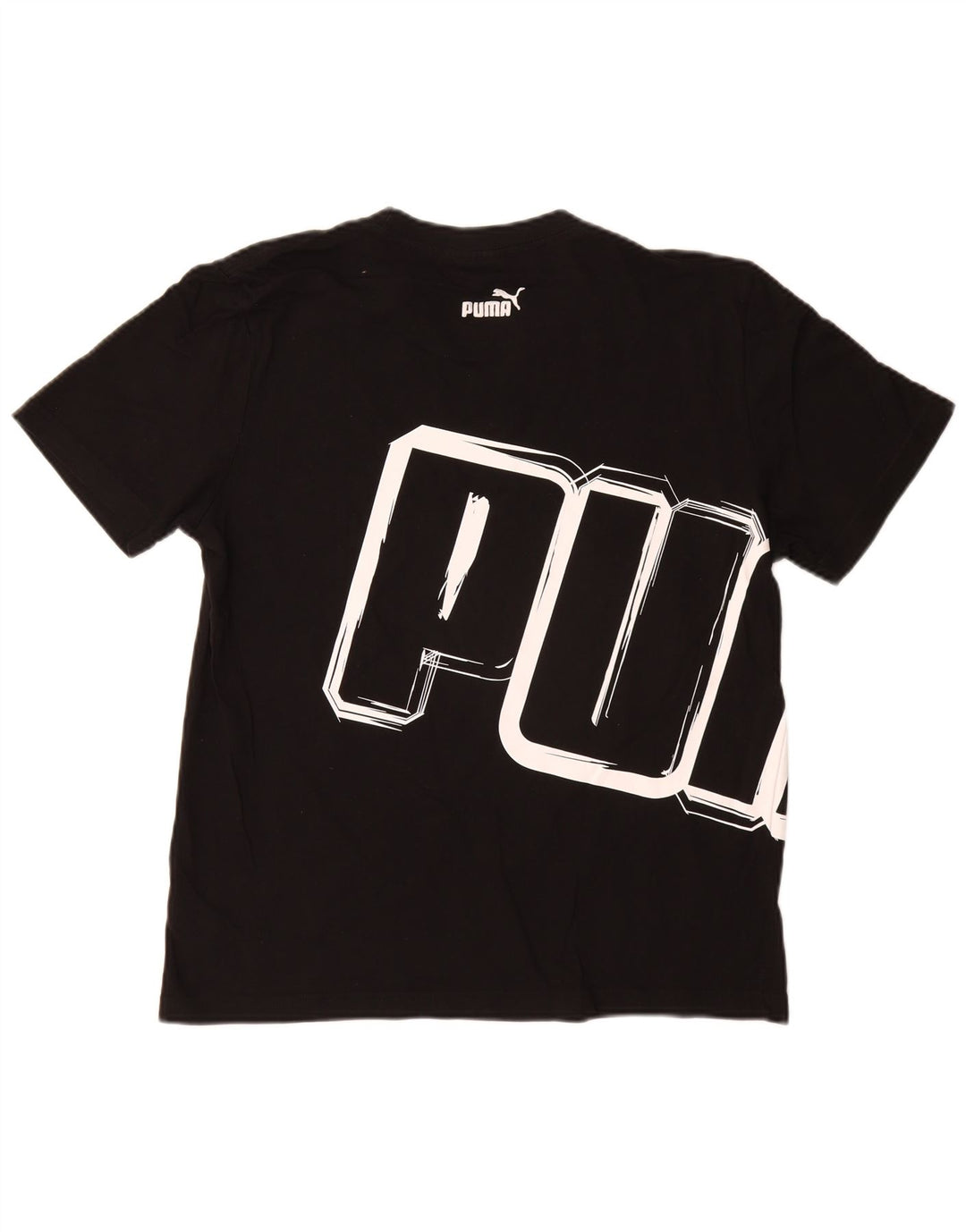 Puma Herre Grafisk T-Shirt Top Stor Sort Bomuld
