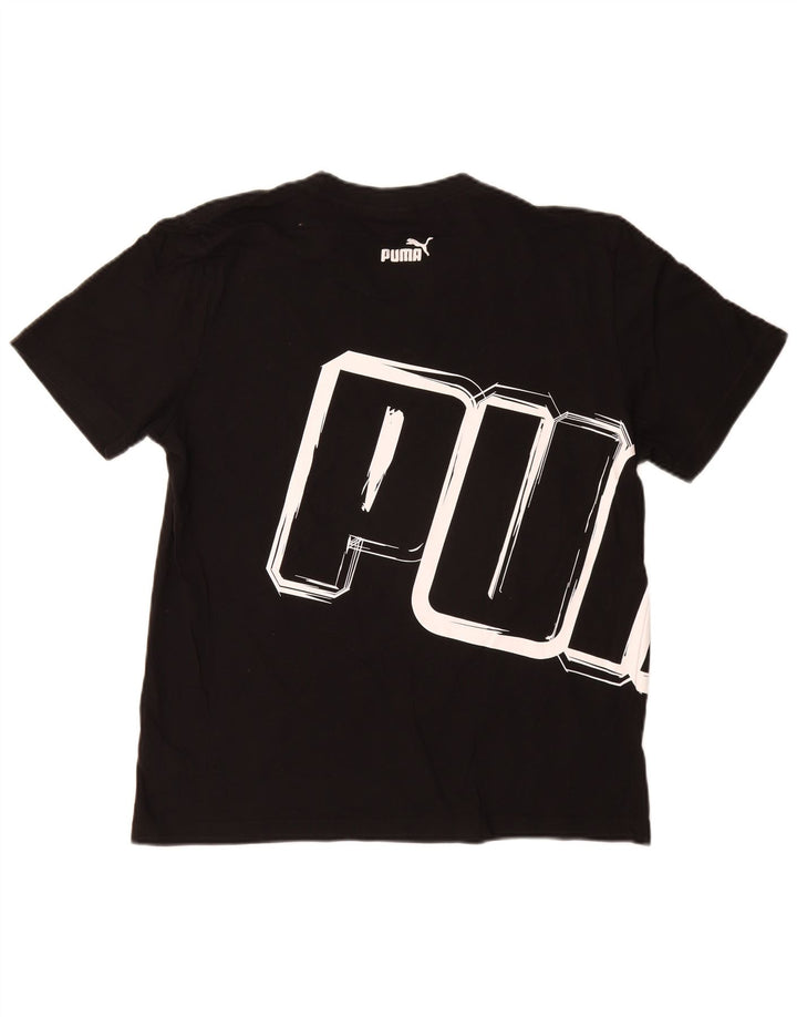 Puma Herre Grafisk T-Shirt Top Stor Sort Bomuld