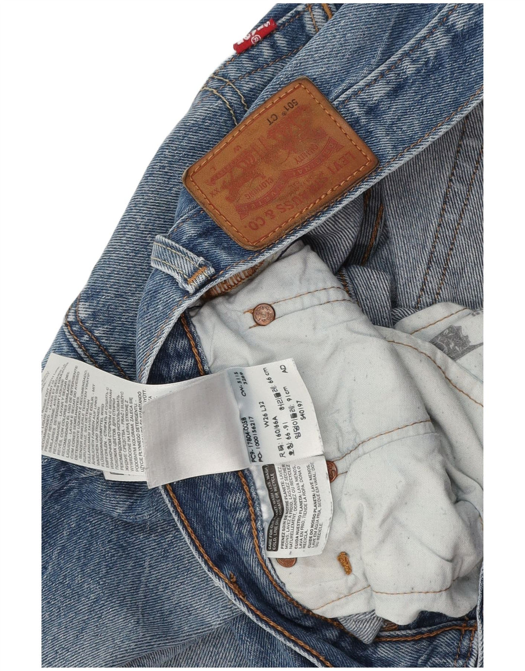 Levi's Dame 501 Straight Jeans W26 L28 Blå Bomuld