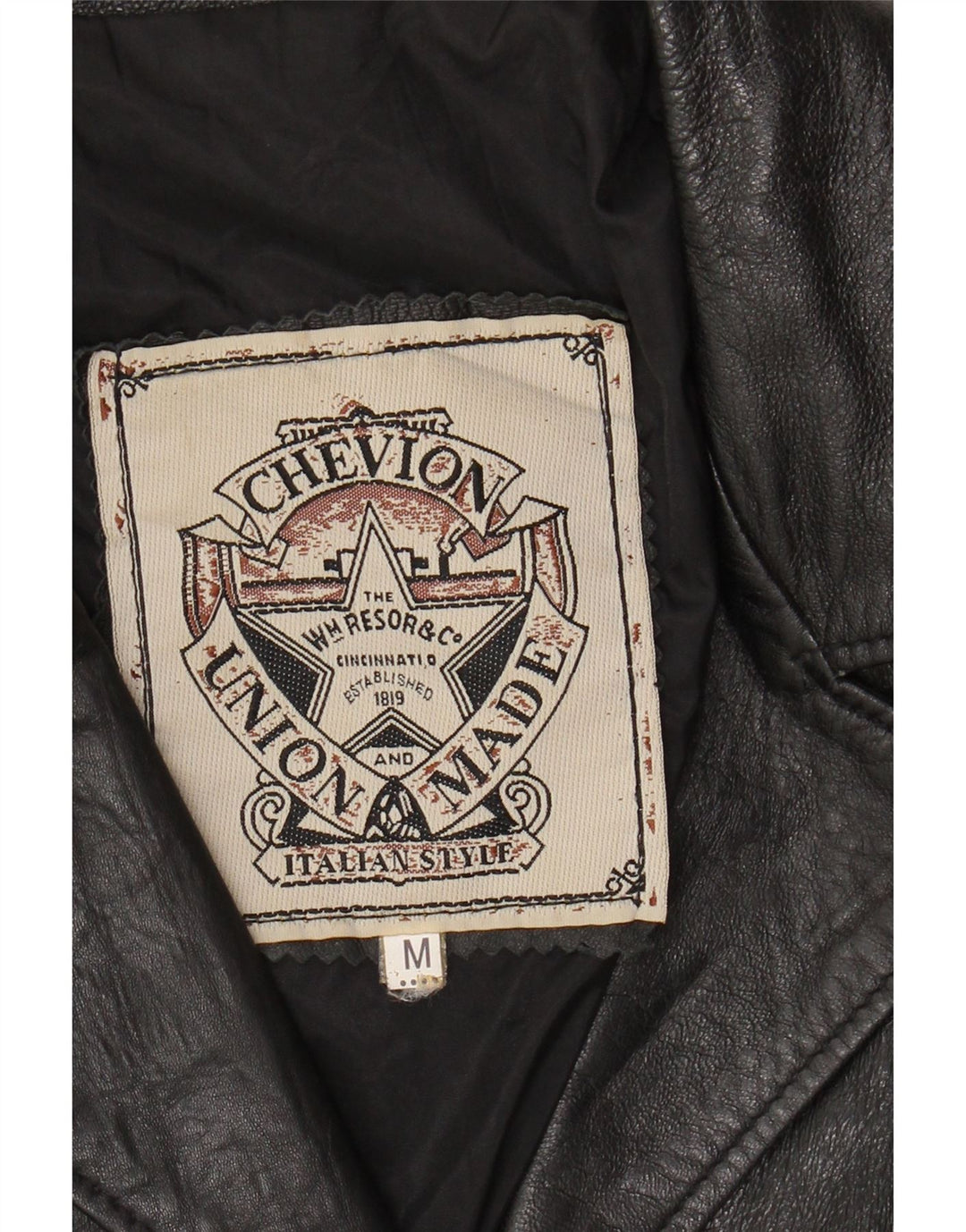 VINTAGE Dame Læderjakke UK 14 Medium Sort
