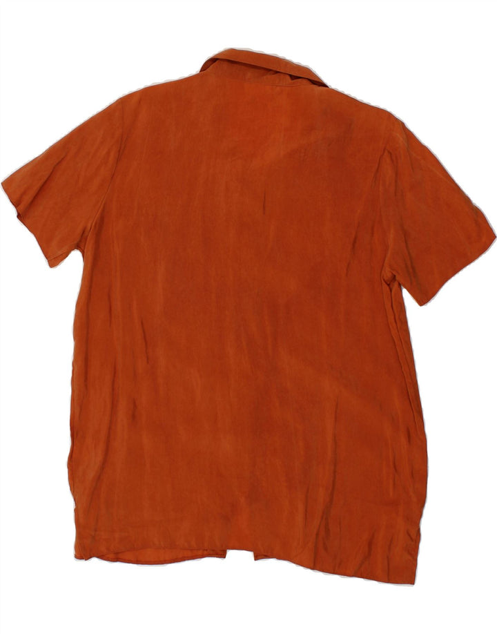 ST. BERNARD Womens Classics Short Sleeve Shirt Blouse US 12 Large Orange Vintage St. Bernard and Second-Hand St. Bernard from Messina Hembry 