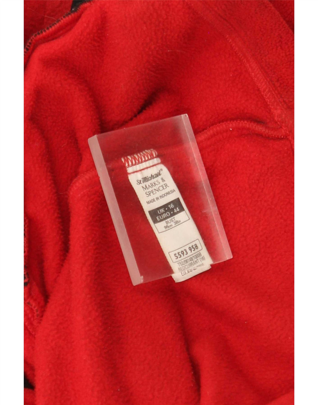 Marks & Spencer Herre St. Michael Fleecejakke UK 16 Stor Rød Polyester