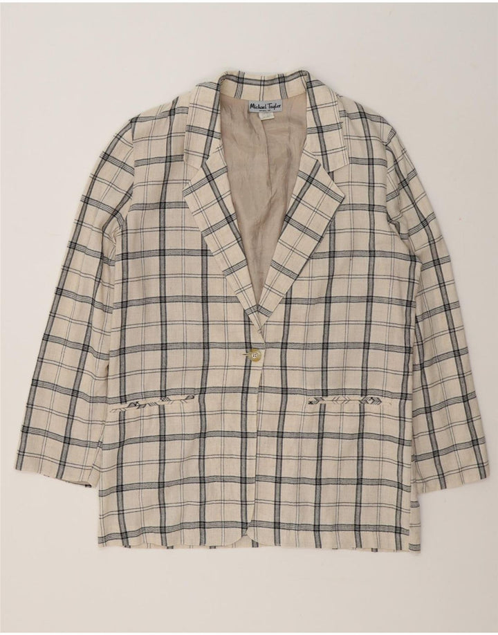 Michael Taylor Dame Oversized Longline Blazer Jacket UK 16 Large Beige