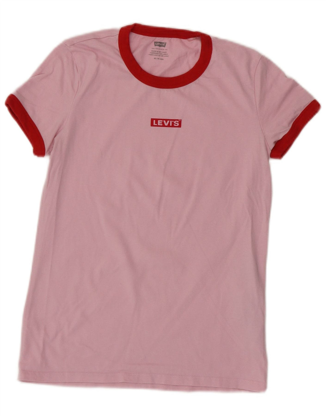LEVI'S Oversized grafisk T-shirt top til kvinder DK 6 XS Pink bomuld