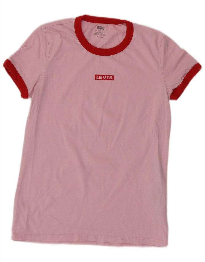 LEVI'S Oversized grafisk T-shirt top til kvinder DK 6 XS Pink bomuld